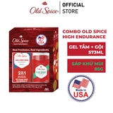 Combo Gel Tắm Gội Old Spice Hair & Body Wash 532ml + Sáp Khử Mùi Old Spice Pure Sport 85g