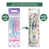 Set 3 Dạo Cạo Lông Mày KAI Lưỡi Đơn Thân Nhựa CBM-3P
