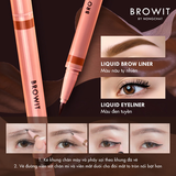Bút Trang Điểm Mắt Và Mày Browit Duo Brow And Eyeliner 3 Colors 0.35ml+0.2ml