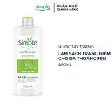 Nước Tẩy Trang Simple Micellar Cleansing Water Làm Sạch và Cấp Ẩm Cho Da