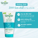 Gel Rửa Mặt Simple Purifying Daily Skin Detox Dành Cho Da Dầu và Da Nhạy Cảm 150ml