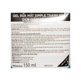 Gel Rửa Mặt Simple Purifying Daily Skin Detox Dành Cho Da Dầu và Da Nhạy Cảm 150ml