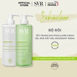 Combo Gel Rửa Mặt SVR Sebiaclear Gel Moussant  400ml + Tẩy Trang SVR Sebiaclear Da Dầu Mụn 400ml