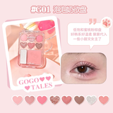 Bảng Phấn Mắt Má 8 Ô Gogo Tales Stick Sweet Heart Powder Blusher 9.5g