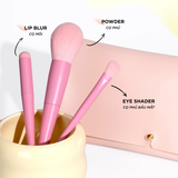 Bộ Cọ Cá Nhân 10 Cây & Ví Hồng Vacosi Candy Puffy Brush Set - BC34