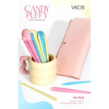 Bộ Cọ Cá Nhân 10 Cây & Ví Hồng Vacosi Candy Puffy Brush Set - BC34