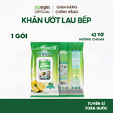 Khăn Ướt Lau Bếp Cao Cấp Hương Chanh Kitchen Ecowipes 42 Tờ