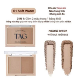 Bảng Phấn Tạo Khối Đa Năng Mịn Lì Lâu Trôi TAG Dual Multi Shading 9.4g