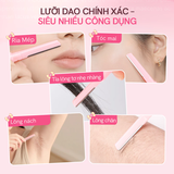 Dao Cạo Lông Mày Hai Đầu Chống Gỉ Nano Dụng Cụ Tỉa Lông Mày An Toàn