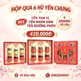 Hộp Quà 6 Hũ Yến Chưng Thượng Hạng Mix Vị