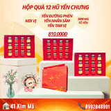 Hộp Quà Tặng 12 Hũ Yến Chưng Thượng Hạng