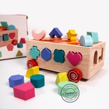 Xe thả khối giáo cụ Montessori LOẠI ĐẸP