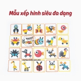 Ghép hình động vật theo thẻ phát triển tư duy cho bé từ 2 tuổi LOẠI ĐẸP