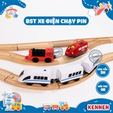 Đồ chơi xe lửa dùng pin chạy trên nền phẳng hoặc ray (Chỉ tàu khách có thể mua thêm ray gỗ)