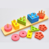 Xe lửa thả hình khối đục lỗ 3D Montessori phát triển tư duy LOẠI ĐẸP