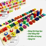 Bảng học số và chữ cái Tiếng Việt gỗ cao cấp