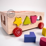 Xe thả khối giáo cụ Montessori LOẠI ĐẸP