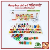 Bảng học số và chữ cái Tiếng Việt gỗ cao cấp