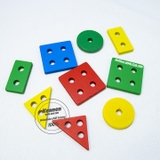 Xe lửa thả hình khối đục lỗ 3D Montessori phát triển tư duy LOẠI ĐẸP