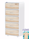 Tủ nhựa Omni 5 ngăn DUY TÂN ( TRẮNG GỖ )