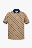 Striped Printed Cotton-Blend Piqué Polo Shirt
