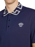 Versace Greca-collar cotton polo shirt