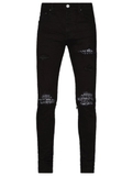 AMIRI Black Skinny Jean With Patterned Inserts