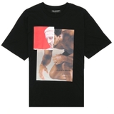 NEIL BARRETT Marble On Skin Hybrid Black T-shirt