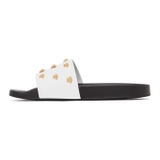 Versace White Leather Medusa Stud Sandals