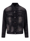 AMIRI Bleach Bandana Denim Jacket in Faded Black