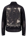AMIRI Bleach Bandana Denim Jacket in Faded Black