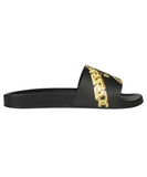 Versace LA GRECA CHAIN PRINT Slides - Black