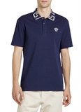 Versace Greca-collar cotton polo shirt