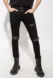 AMIRI Black Skinny Jean With Patterned Inserts