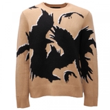 NEIL BARRETT RAVENS MEN LOOSE FIT SWEATER CAMEL