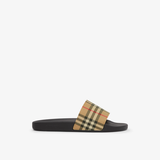 Burberry Furley Check Slides In Neutral