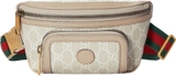 Belt bag with Interlocking G in beige and white GG Supreme