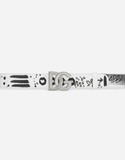 Calfskin belt with logo print