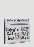 Dolce & Gabbana Scribble Logo Card Holder in White