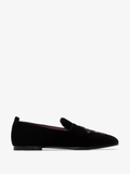 Dolce & Gabbana Black Vatican Embellished Velvet Slippers