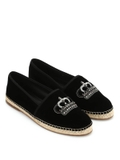 DOLCE & GABBANA  Crown logo velvety espadrilles