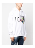 Dsquared2 logo-print drawstring hoodie - white