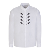 Neil Barrett White Printed Thunderbolt Shirt