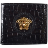 VERSACE Black Grained Leather Medusa Wallet