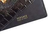 VERSACE Black Grained Leather Medusa Wallet