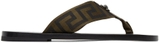 Green & Black Greca Flip Flops