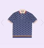 Horsebit print cotton polo shirt