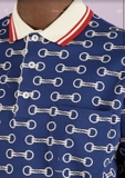 Horsebit print cotton polo shirt