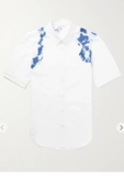 ALEXANDER MCQUEEN Button-Down Collar Printed Cotton-Poplin Shirt