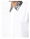sequin-collar button-up shirt